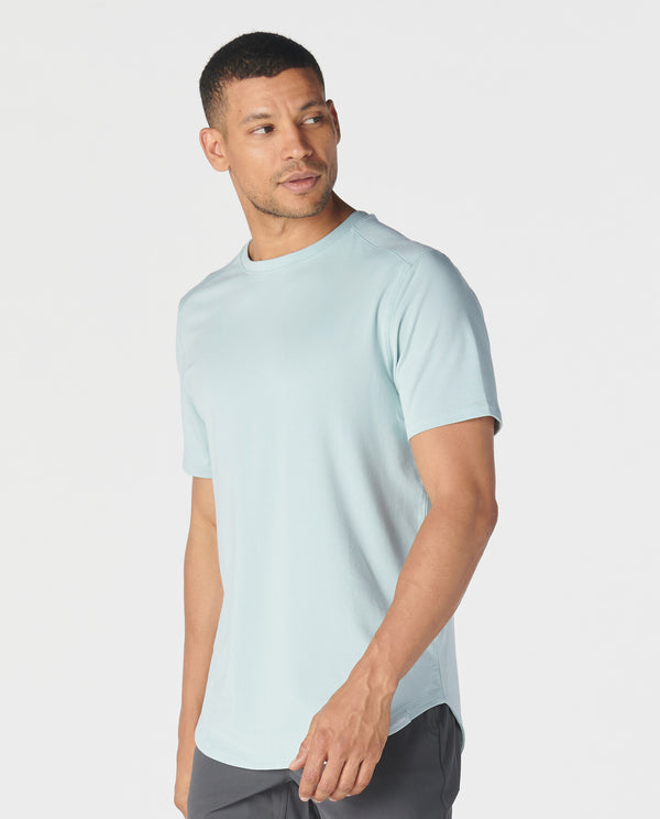 Aviation Tee Curved Hem Cloud Blue