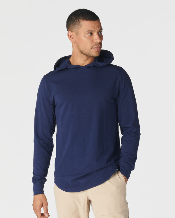 Aviation Tee Hooded LS Navy