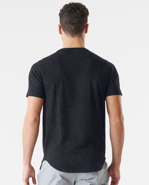 Aviation Tee Curved Hem Washed Black