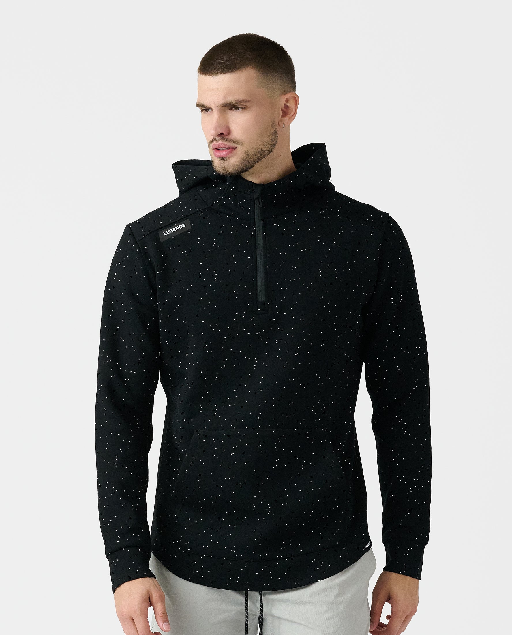 トップス lad musician tech zips hoodie Hawthorne Tech Quarter Zip Hoodie (Slim-Fit) Infinity Splatter