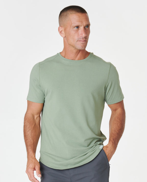 Aviation Tee Curved Hem Sea Spray