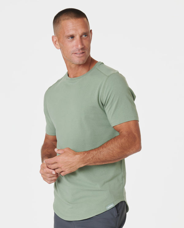 Aviation Tee Curved Hem Sea Spray