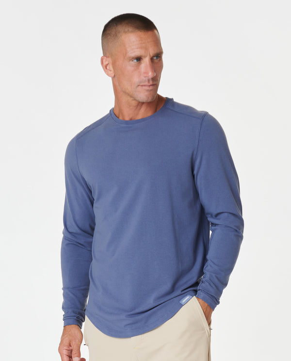 Aviation Tee Curved Hem LS Nightshadow