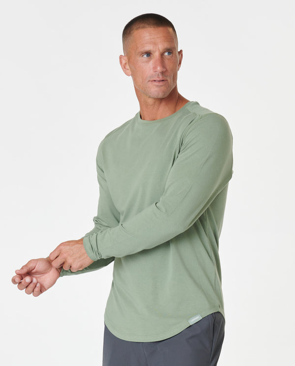 Aviation Tee Curved Hem LS Sea Spray