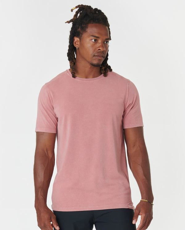 Aviation Tee Split-Hem Washed Withered Rose