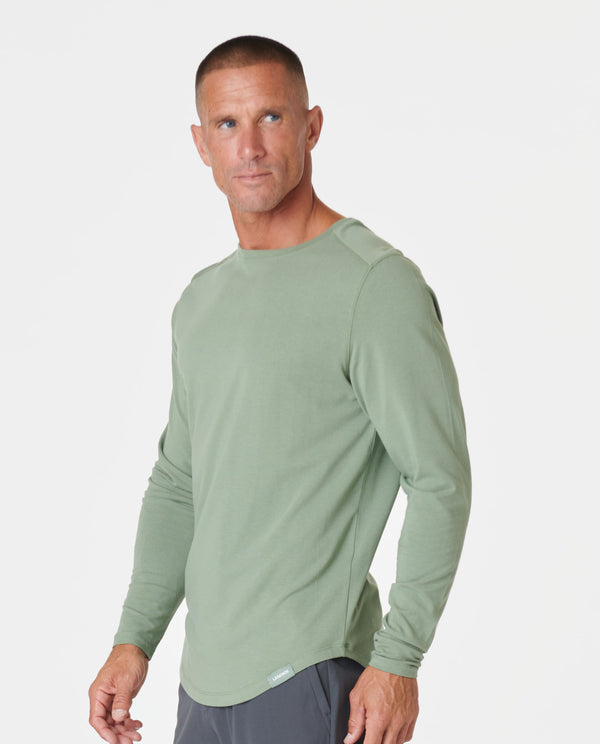 Aviation Tee Curved Hem LS Sea Spray