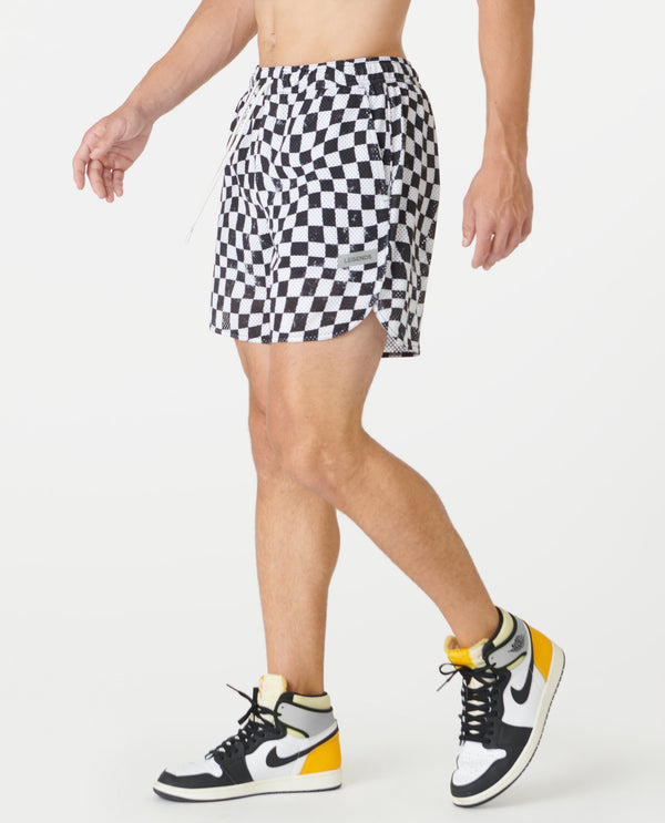 Luka Mesh Short Warped Checkers