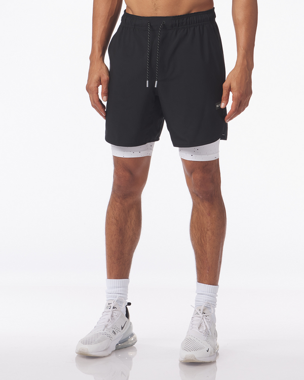 Cambo Short White-Black Splatter