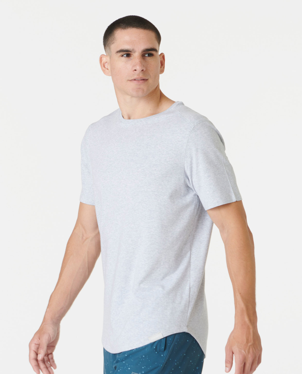 Aviation Tee Curved Hem Heather Gray – Legends