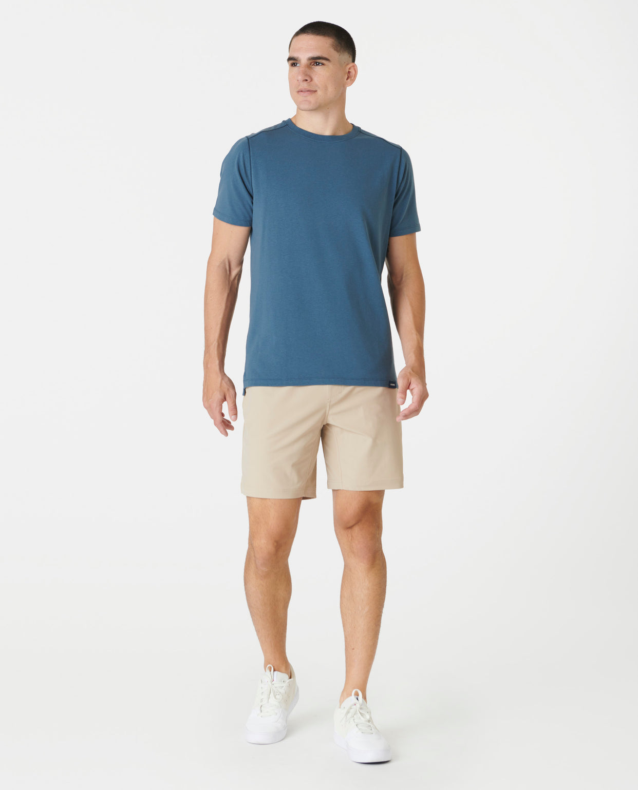 Aviation Tee Split-Hem Washed Navy