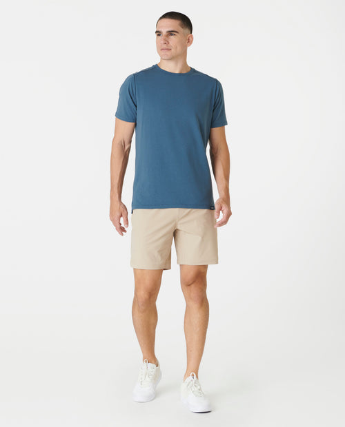 Aviation Tee Split-Hem Washed Navy