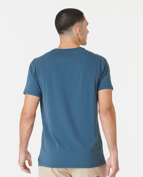 Aviation Tee Split-Hem Washed Navy