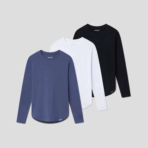 The Aviation Curved Hem LS Tee 3-pack