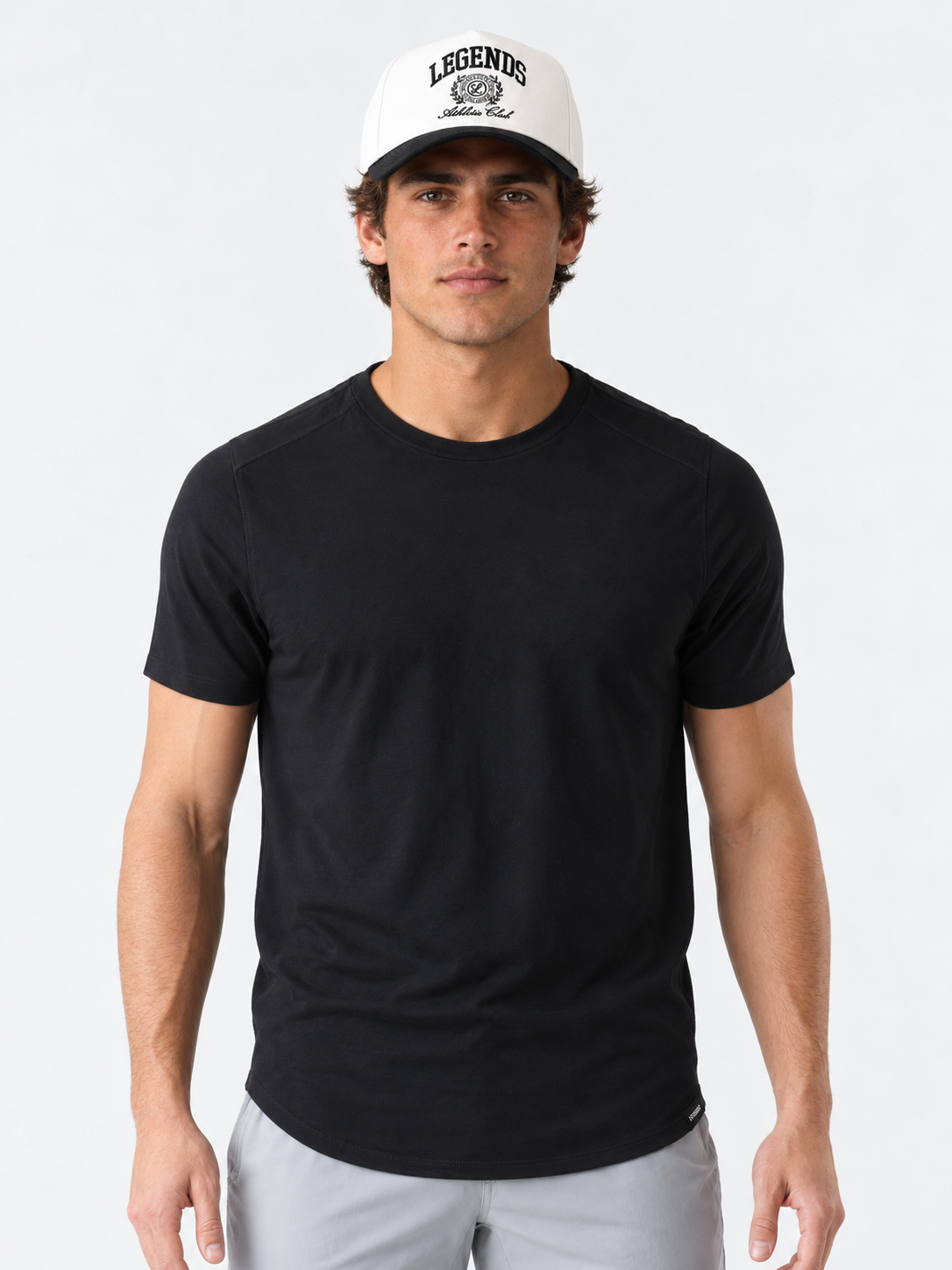 Aviation Tee Curved Hem Black - 1