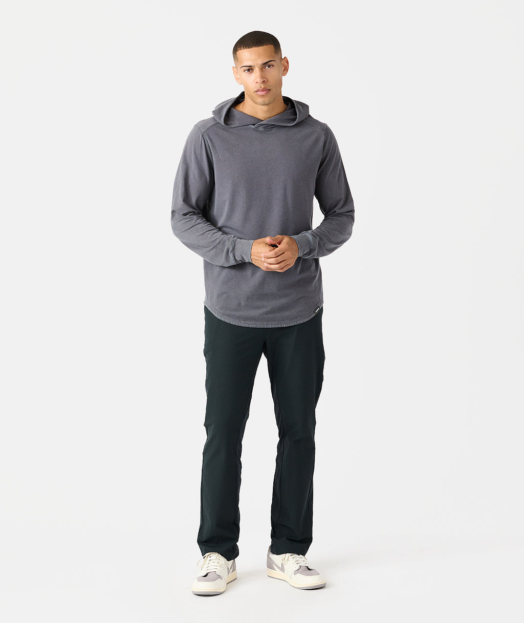Aviation Tee Hooded LS Washed Charcoal Gray - 7