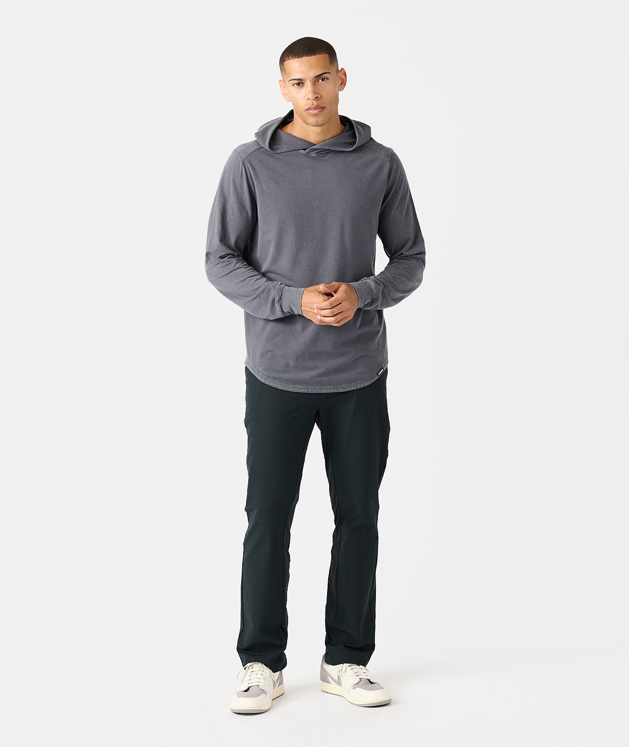 Aviation Tee Hooded LS Washed Charcoal Gray - 7