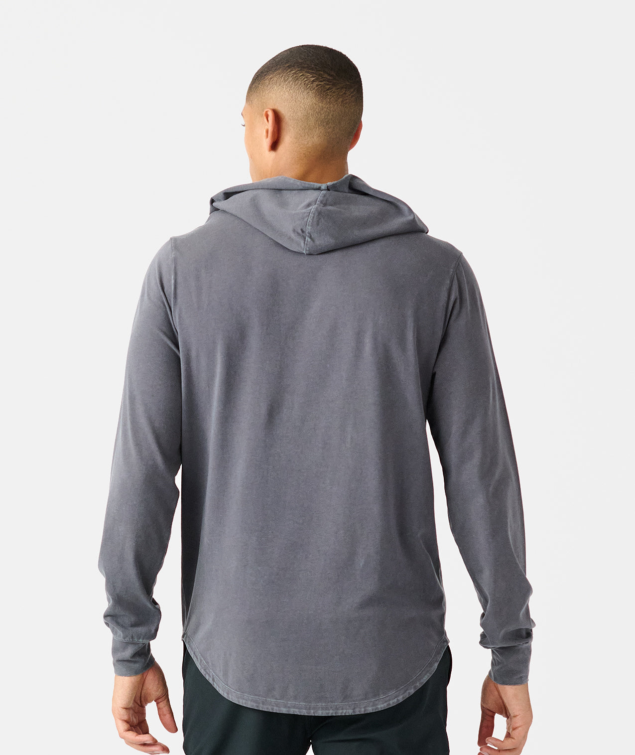 Aviation Tee Hooded LS Washed Charcoal Gray - 3