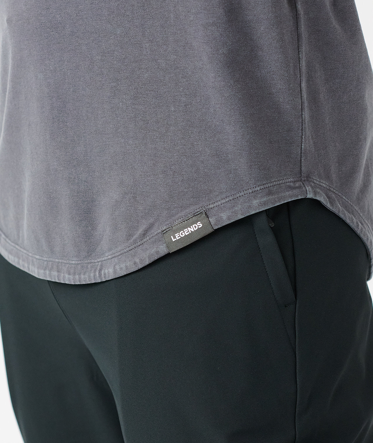 Aviation Tee Hooded LS Washed Charcoal Gray - 6