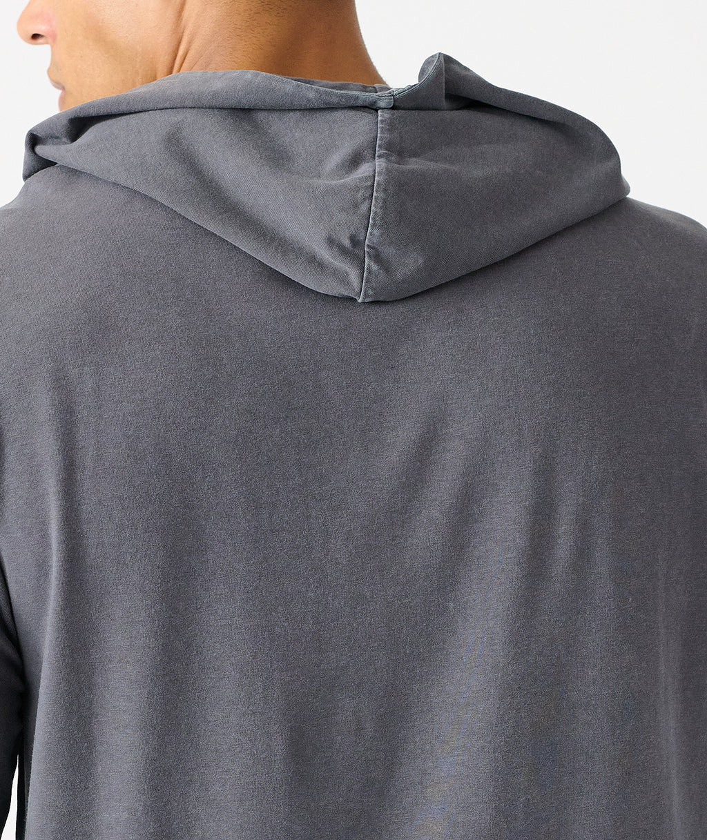 Aviation Tee Hooded LS Washed Charcoal Gray - 5