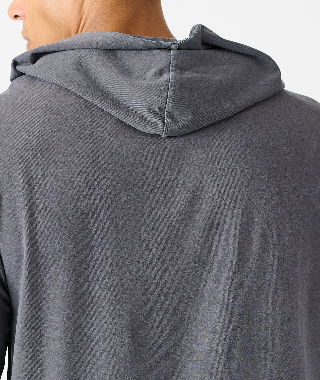 Aviation Tee Hooded LS Washed Charcoal Gray - 5
