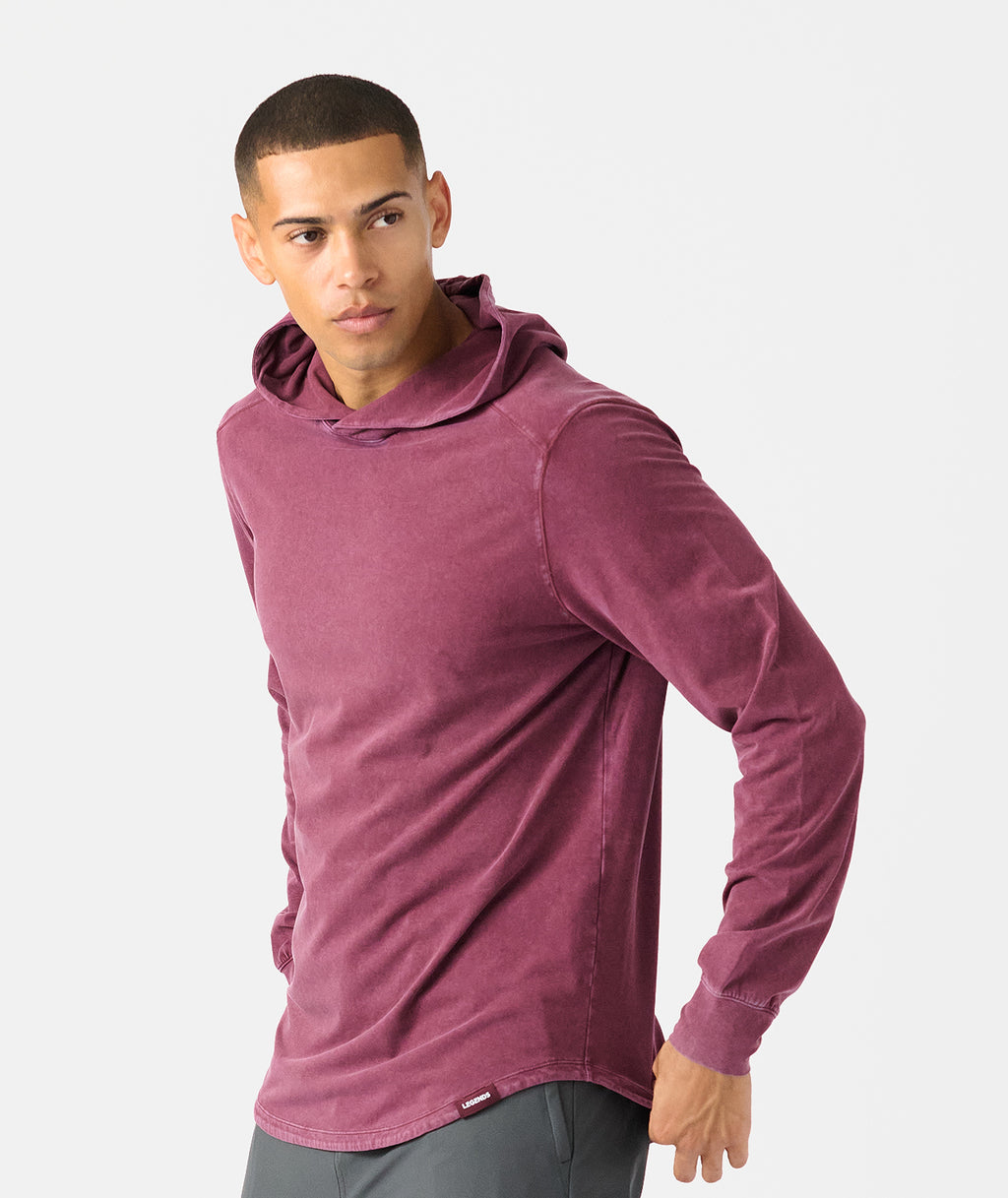 Aviation Tee Hooded LS Washed Fig - 2