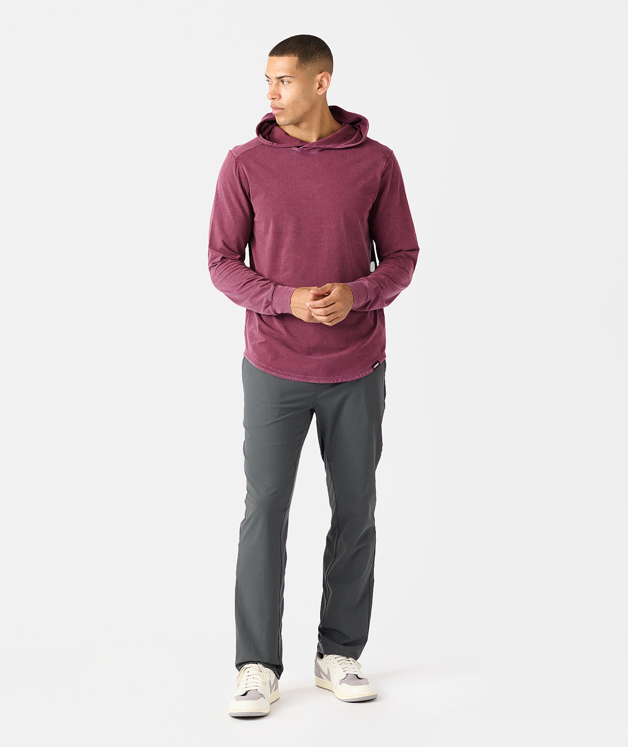 Aviation Tee Hooded LS Washed Fig - 7