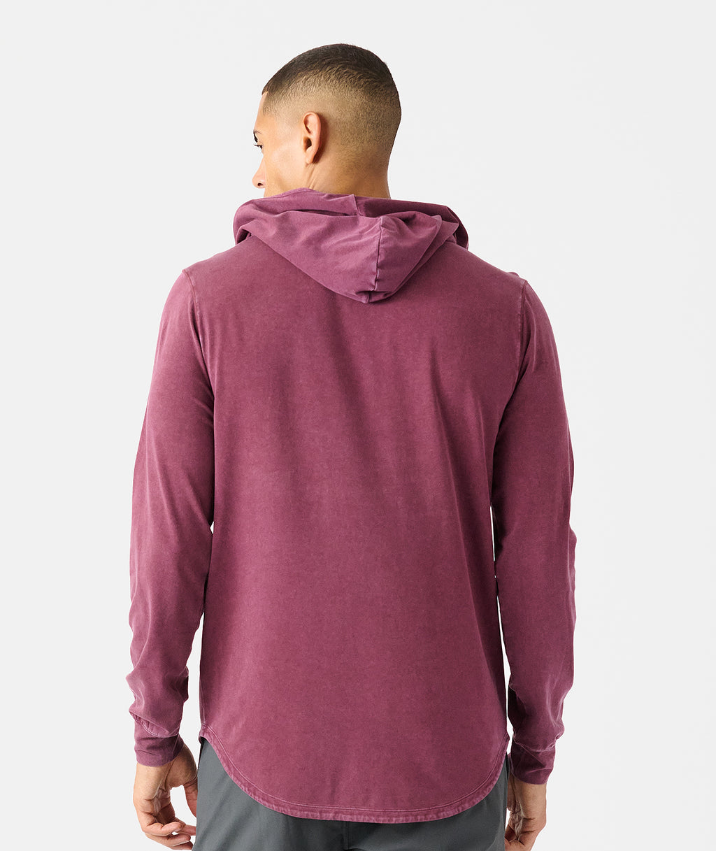 Aviation Tee Hooded LS Washed Fig - 3