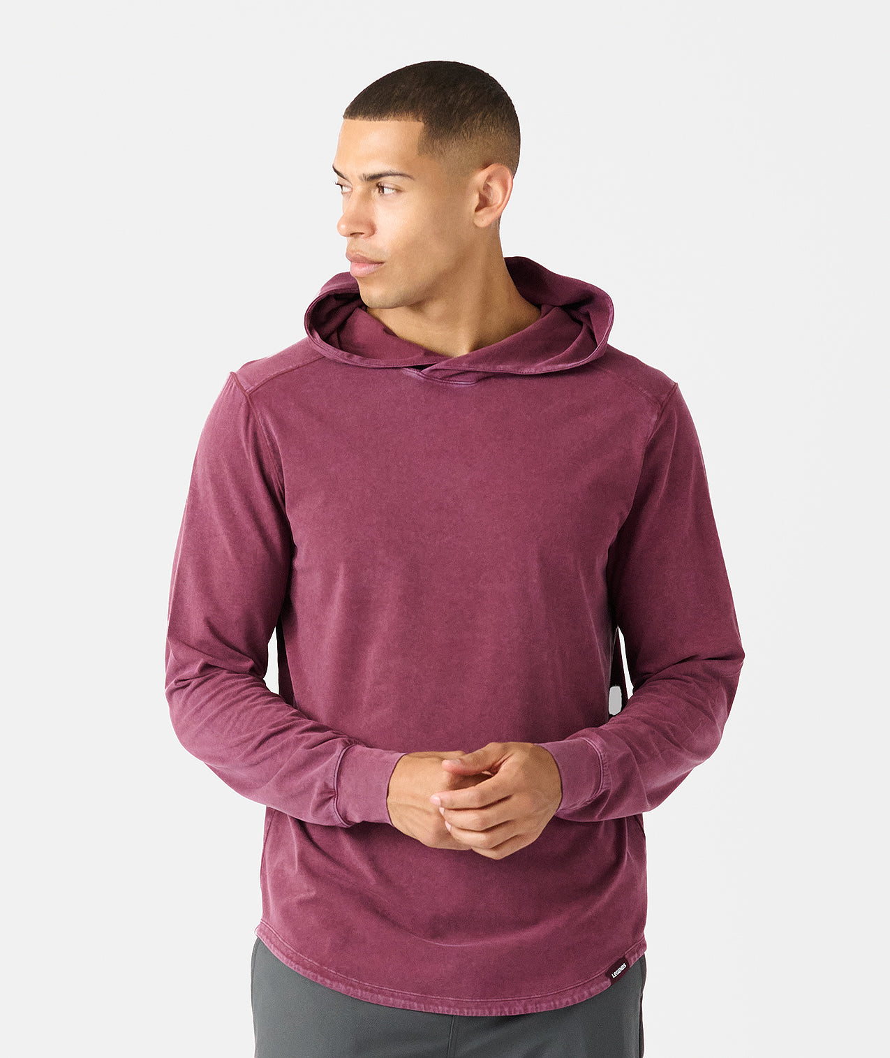 Aviation Tee Hooded LS Washed Fig - 1