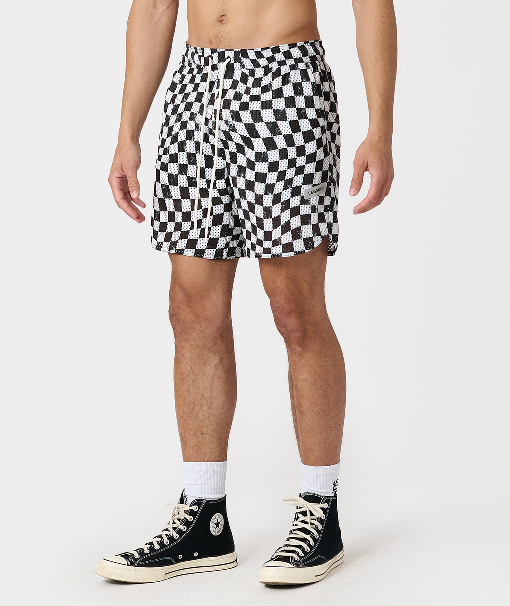 Luka Mesh Short Warped Checkers