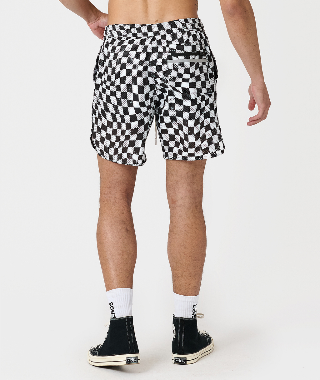 Luka Mesh Short Warped Checkers