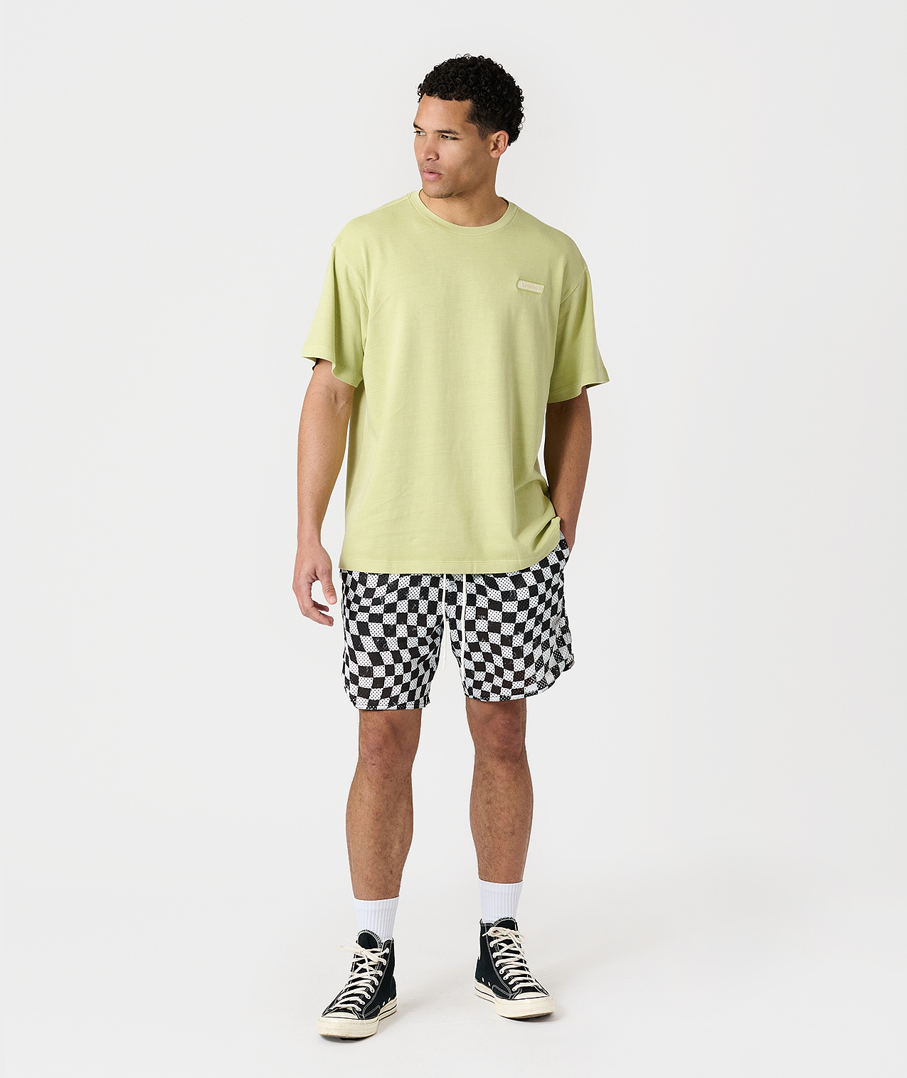 Luka Mesh Short Warped Checkers
