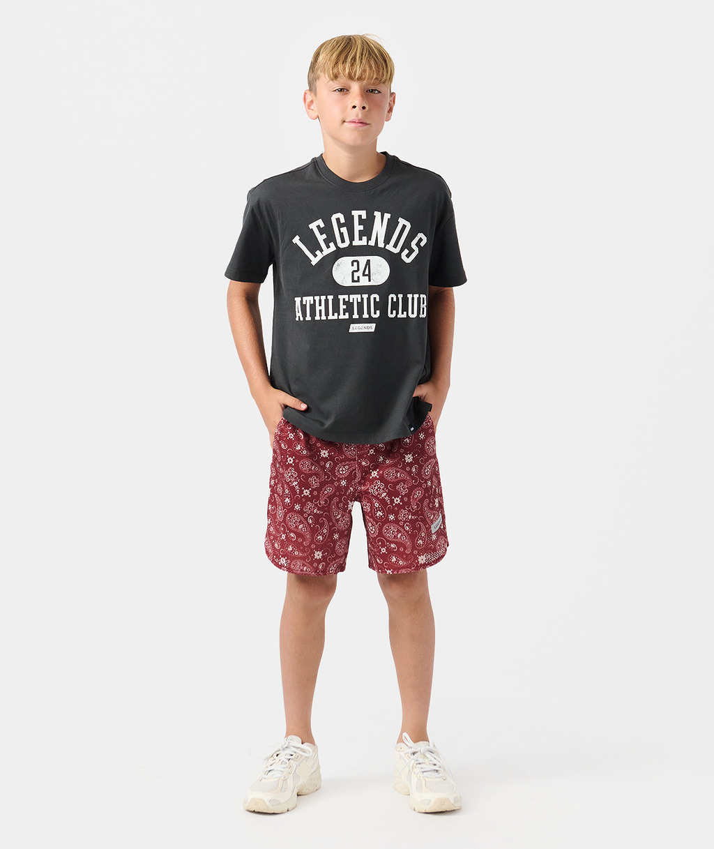 Little Legends Luka Mesh Short Crimson Paisley - 9