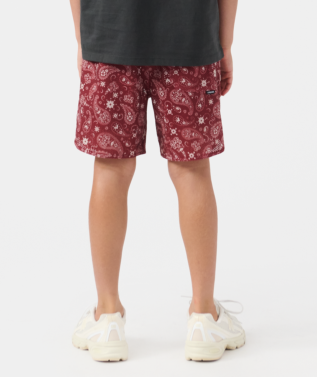 Little Legends Luka Mesh Short Crimson Paisley - 7