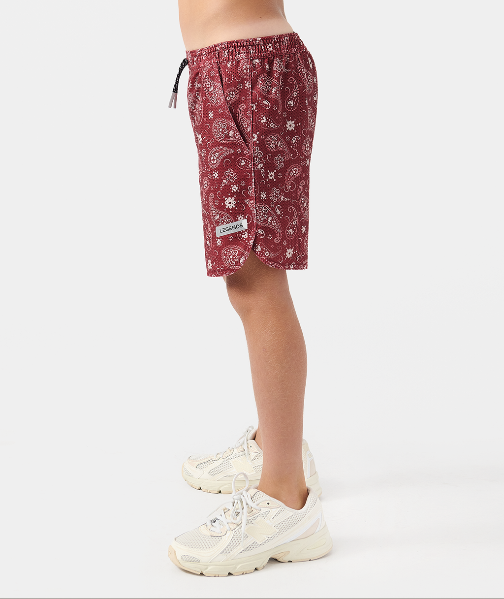 Little Legends Luka Mesh Short Crimson Paisley - 3