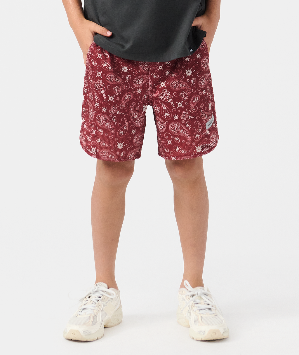 Little Legends Luka Mesh Short Crimson Paisley - 1