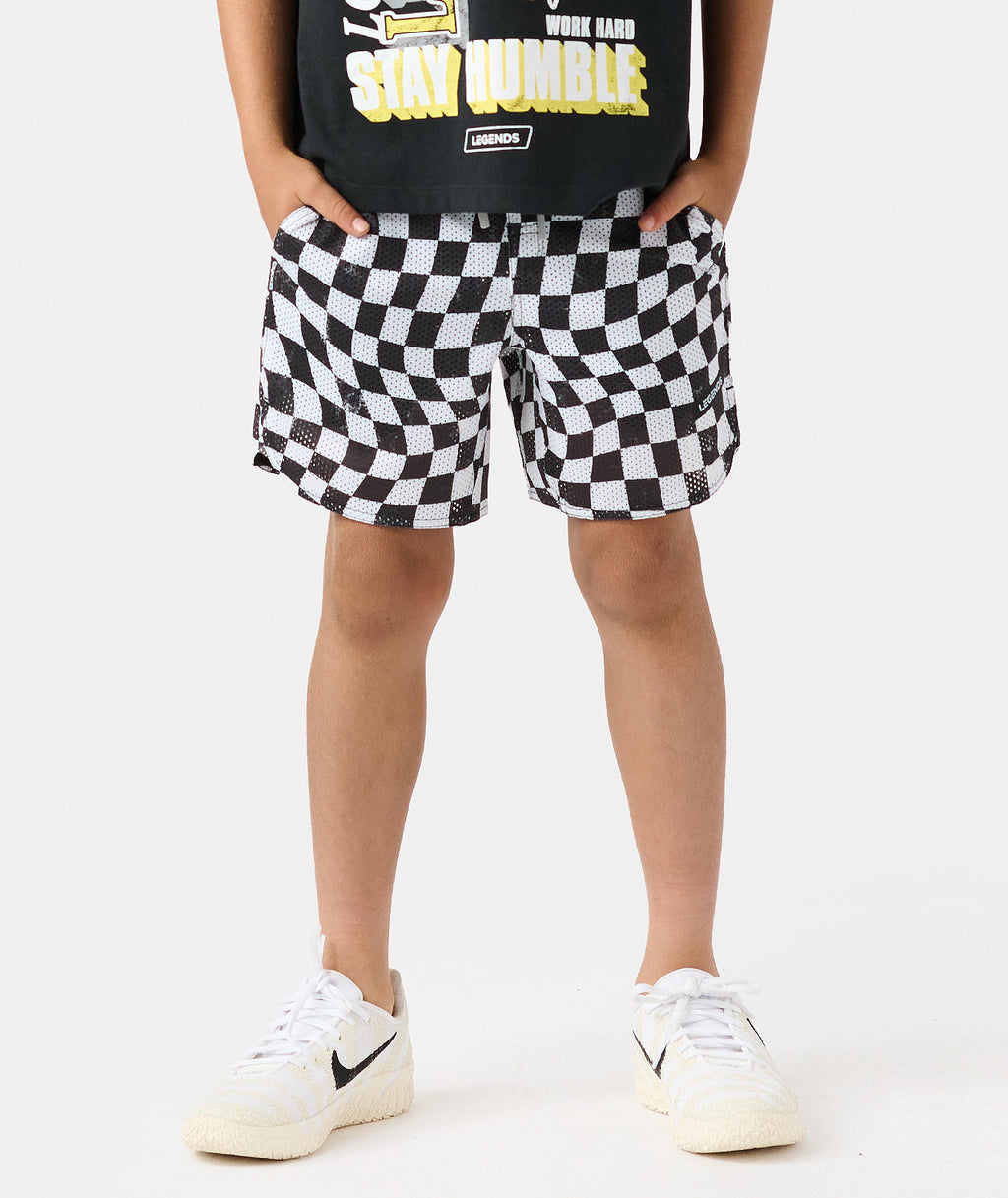 Little Legends Luka Mesh Short Warped Checkers - 1