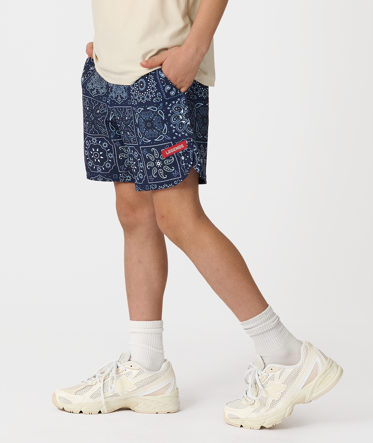 Little Legends Luka Short Paisley Tile Navy - 2