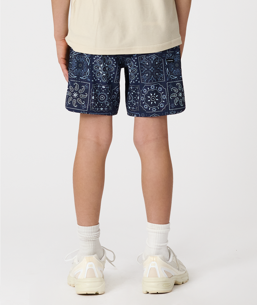 Little Legends Luka Short Paisley Tile Navy - 3