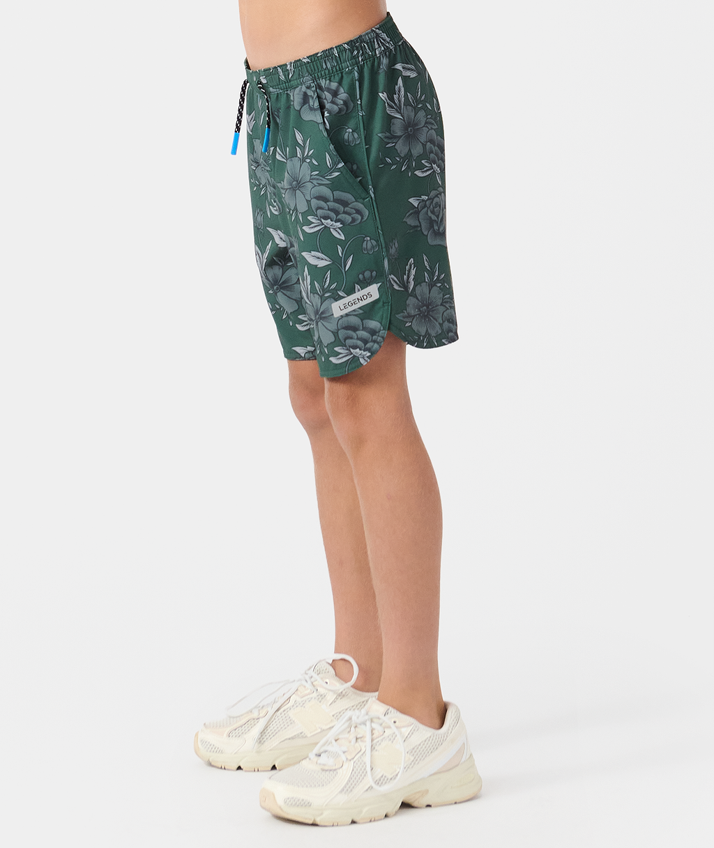 Little Legends Luka Short Vintage Floral Dark Moss - 3