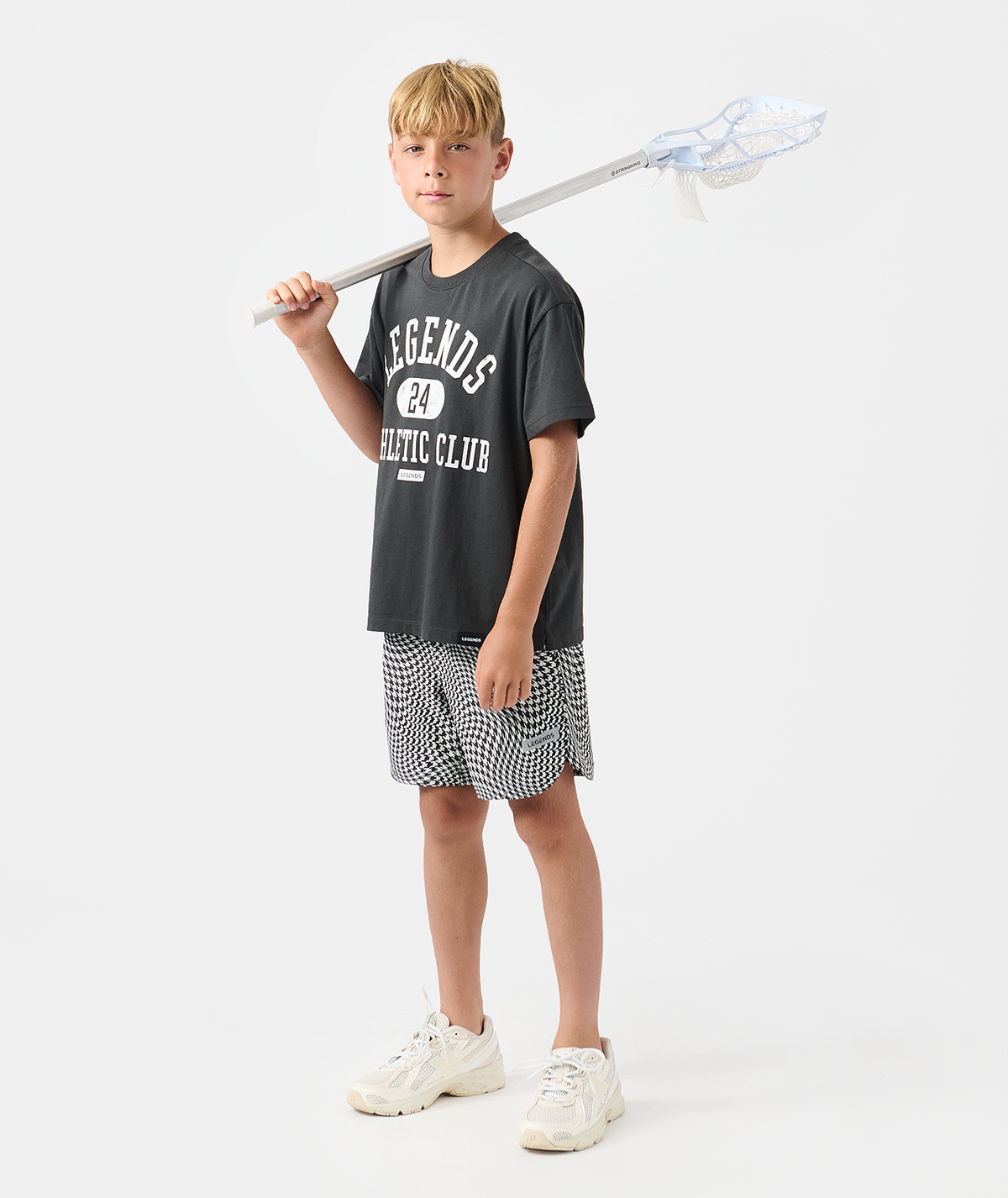 Little Legends Luka Short Warped Houndstooth Faded Black - 8