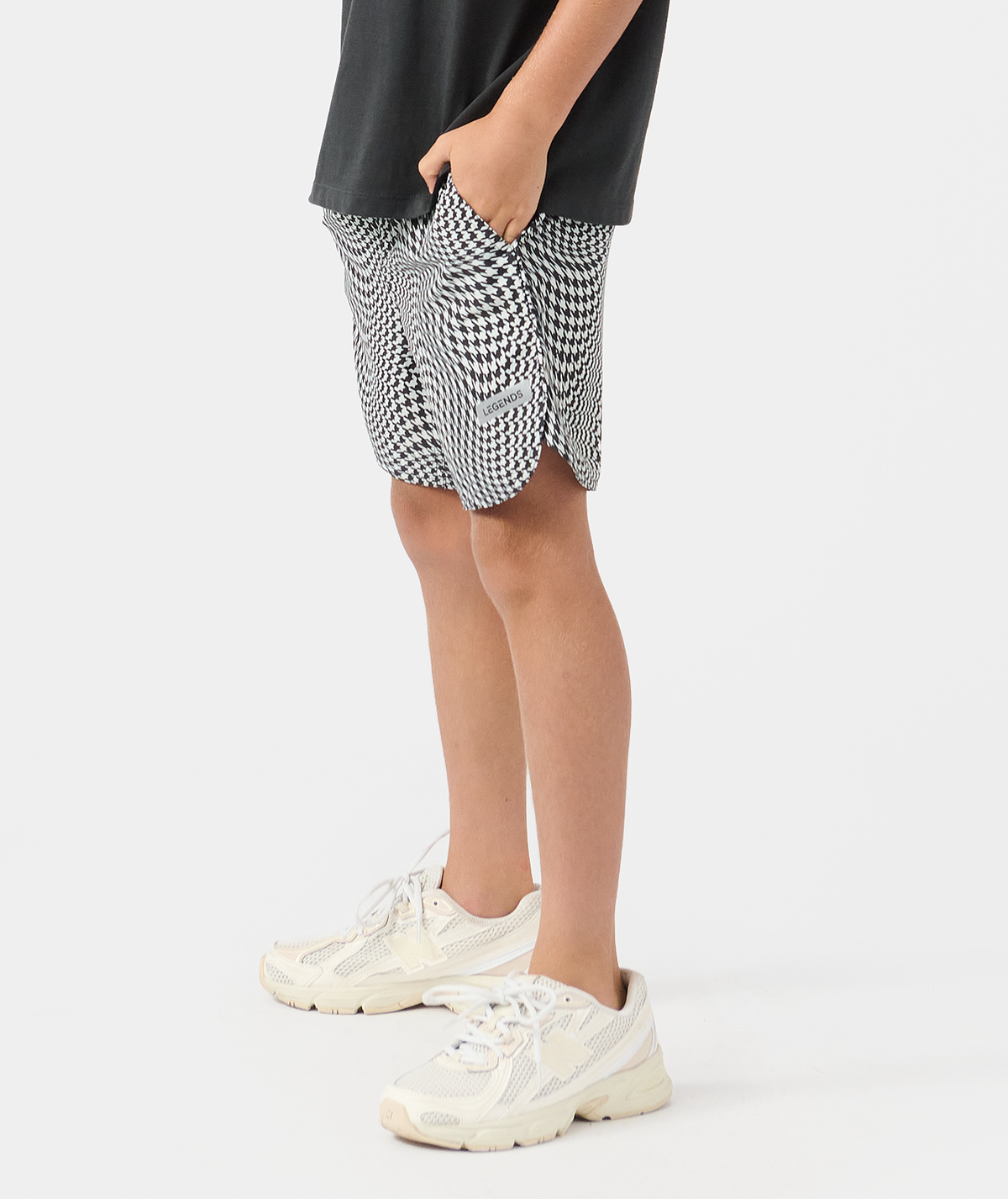 Little Legends Luka Short Warped Houndstooth Faded Black - 7