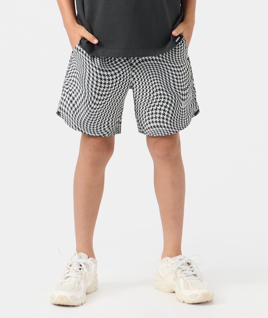 Little Legends Luka Short Warped Houndstooth Faded Black - 1