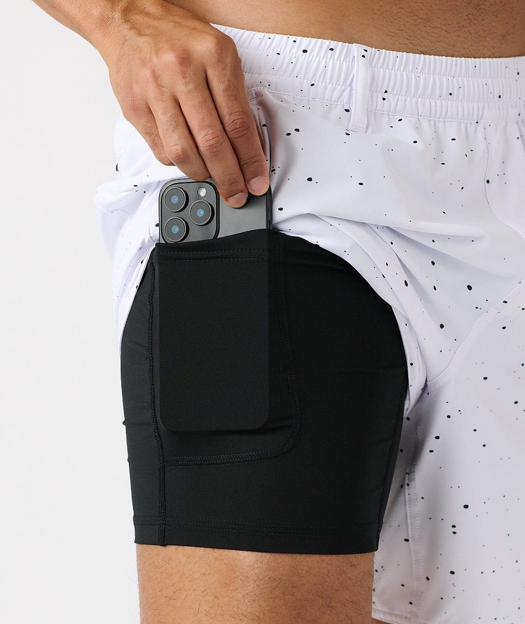 Luka Golf Short White Black Splatter - 4