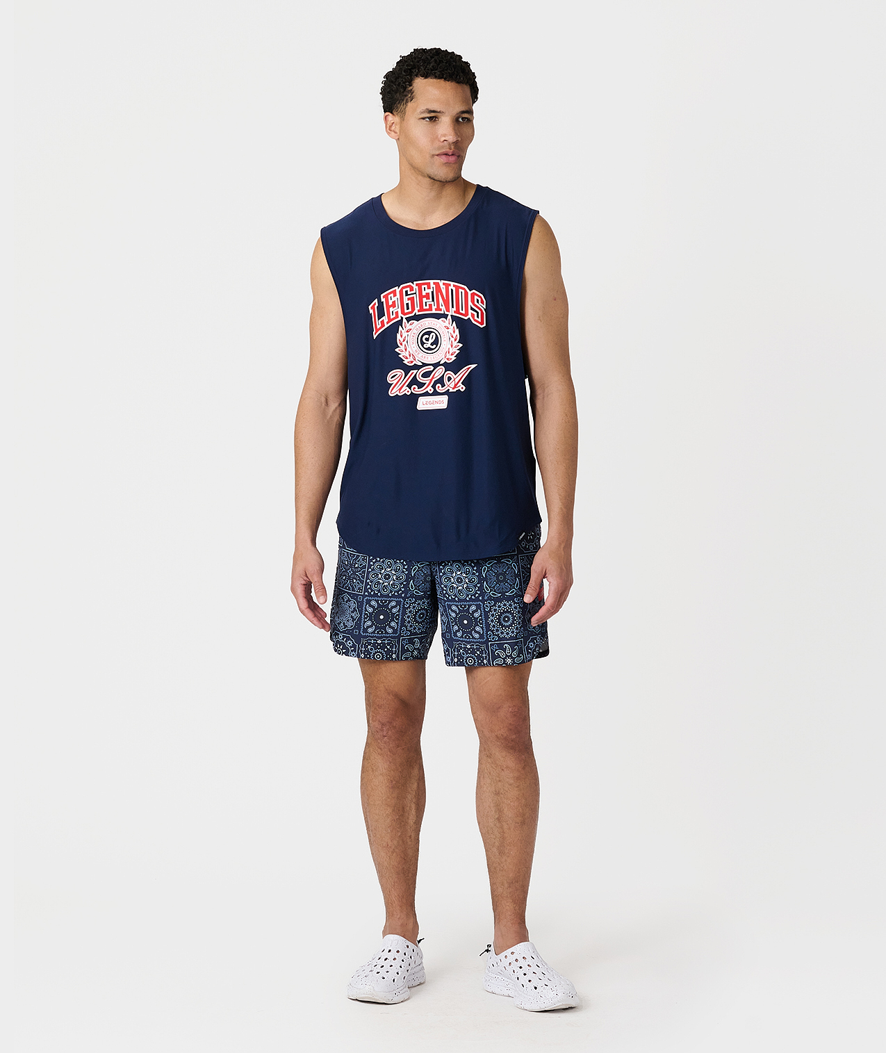 Luka Short Paisley Tile Navy - 7