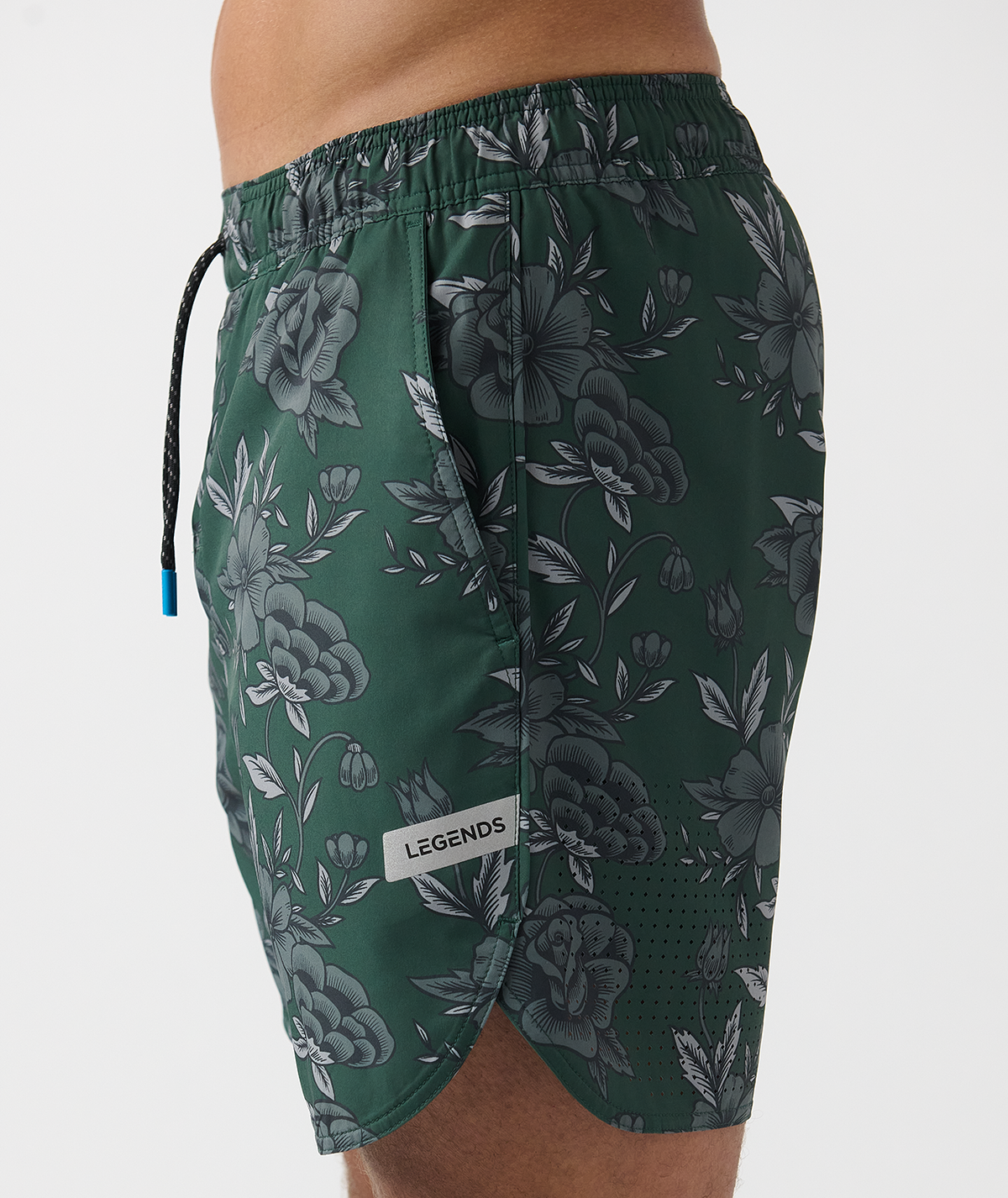 Luka Short Vintage Floral Dark Moss - 6