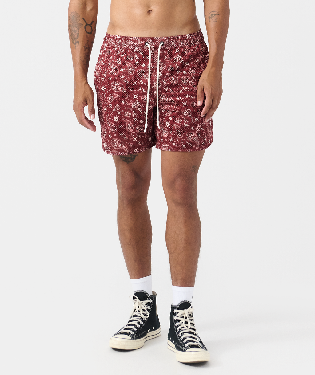 Luka Mesh Short Crimson Paisley - 1