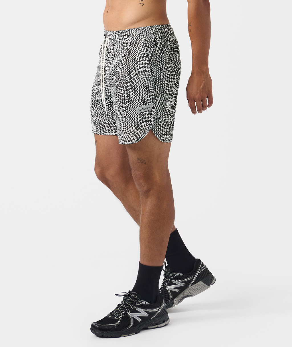 Luka Mesh Short Warped Houndstooth Faded Black - 2
