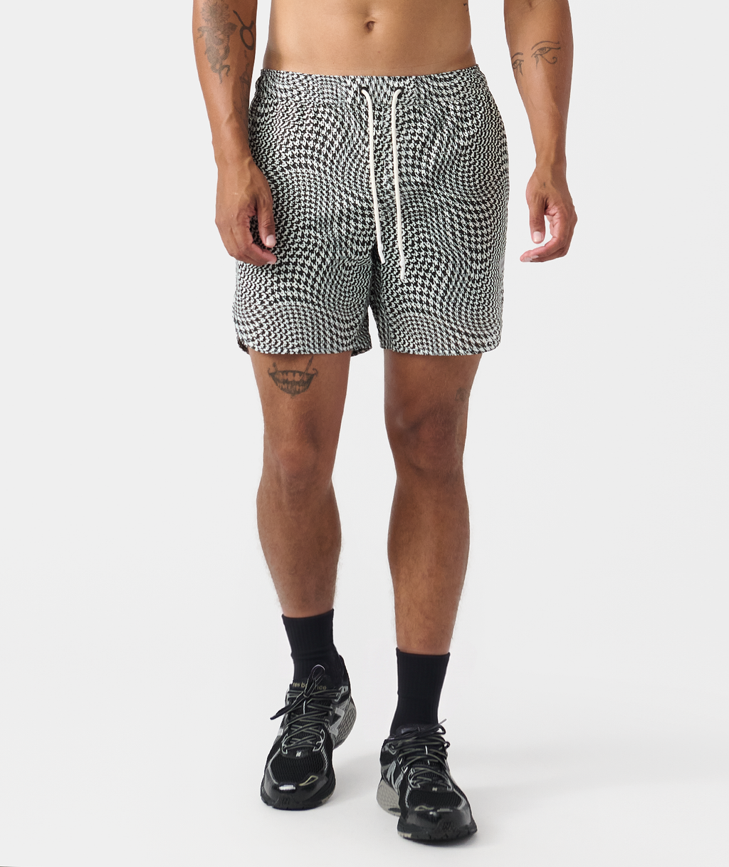 Luka Mesh Short Warped Houndstooth Faded Black - 1