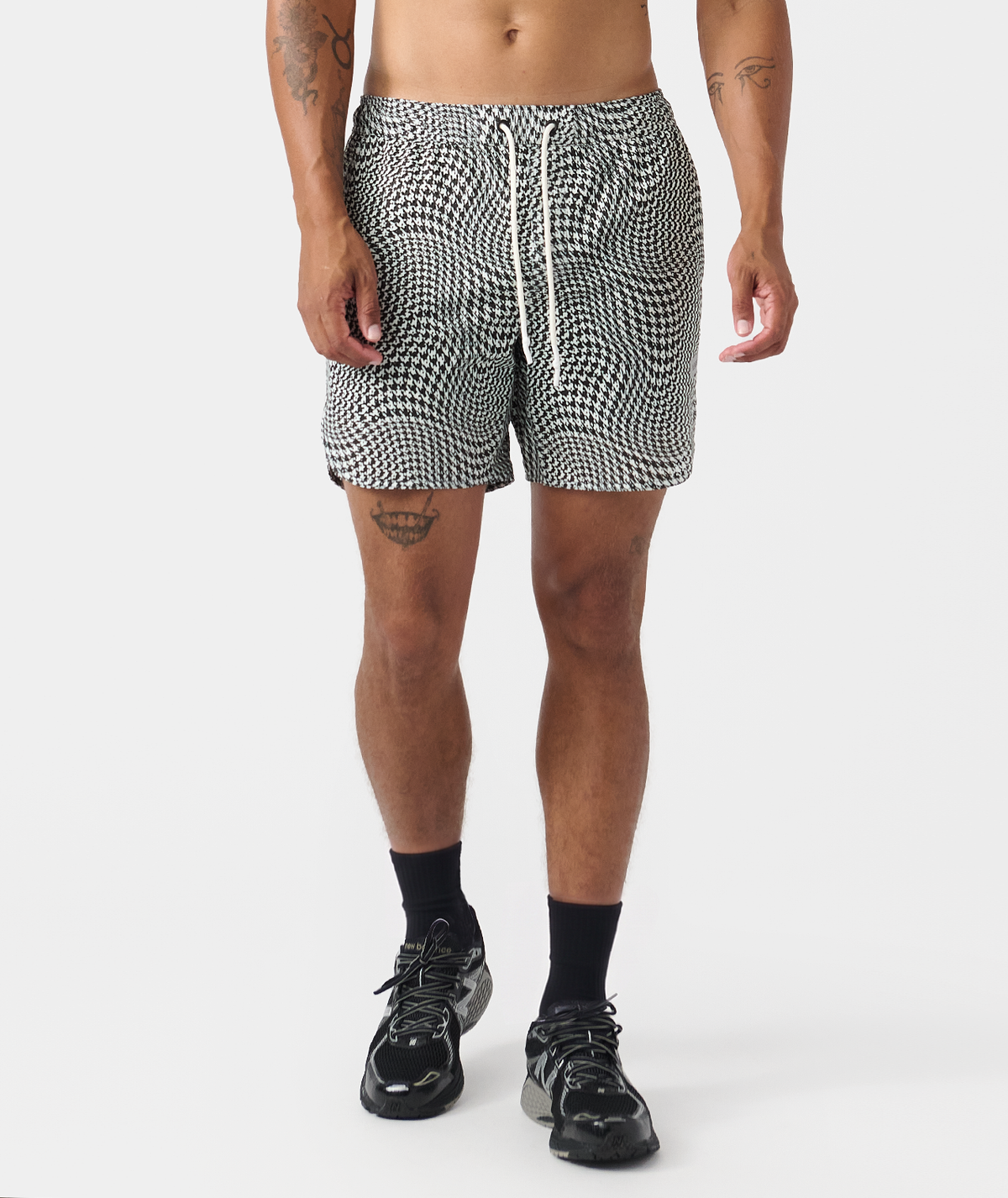 Luka Mesh Short Warped Houndstooth Faded Black - 1