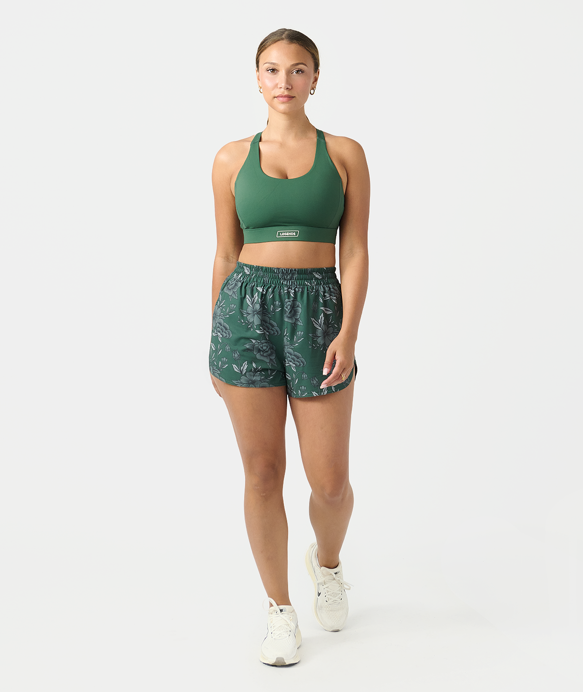 Leni Short Vintage Floral Dark Moss - 7